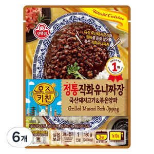 오즈키친 정통직화 유니짜장, 180g, 6개