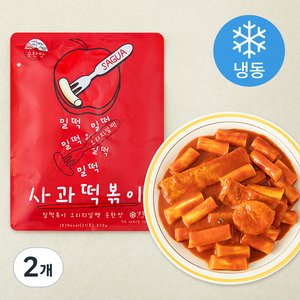 사과떡볶이 오리지널팩 밀떡볶이 순한맛 (냉동), 870g, 2개