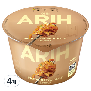 팔도 아리 모던누들 간장버터컵 125g, 4개
