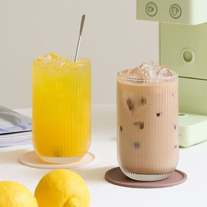 홈카페 유리컵 400ml 아이스 2샷잔 + 커피2샷 유리컵