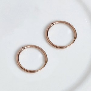 젤루나 써지컬 초슬림 심플 원터치 링 귀걸이 두께 1.2mm x 링 내경 10mm P-03 2p