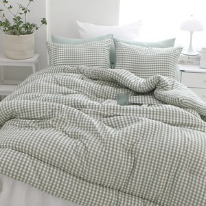 보몽드 국내 제조 부드러운 워싱 쿠키체크 차렵이불