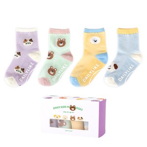 데일리라이크 아동용 메쉬 삭스 4종 세트 04 두들링 프렌즈