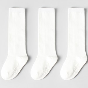 노디자인 아동용 데일리 무지 니삭스 3켤레 세트