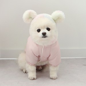 이츠독 강아지 솜사탕 베어 소프트 패딩, 핑크, L, 1개