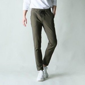 블루포스 빅사이즈 스텔퓨 밴딩 슬림 스트레이트핏 9부 스판 면바지