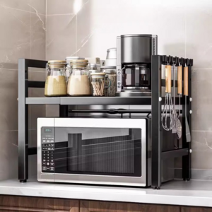 오브민 길이조절 높이조절 전자레인지 선반 + 후크 6p 세트