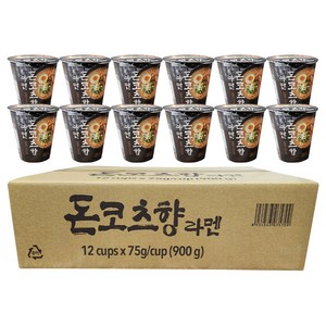 돈코츠향 라멘 소컵 라면 75g, 12개