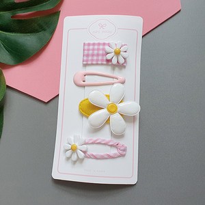 minipuchi 하프 엔젤 데이지 알로하 헤어핀 4종 베이비세트