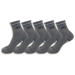 밀레 남성용 파일 쿠션 등산 양말 5족 세트 B, 250~270mm, 다크그레이, 1세트