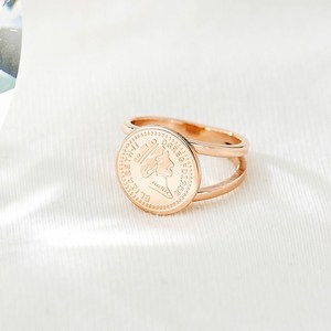 노이드비 여성용 써지컬스틸 엘리자베스코인 두줄 반지