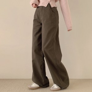 플랜데이 여성용 숏/미디움/롱 기장 테링 세미와이드 탄탄 코튼 팬츠