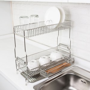 4BNK 올스텐 304 확장형 식기건조대 소, 2단, 실버, 1개