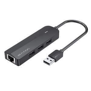 벤션 USB 랜카드 3포트 멀티 허브 CHPBB, 블랙