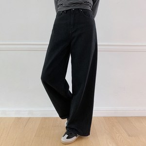 플랜데이 여성용 롱/숏 기장 로이 와이드 코튼 팬츠