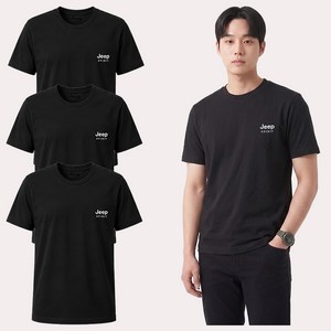지프스피릿 남녀공용 통기성 라운드 포인트 반팔 티셔츠 3p