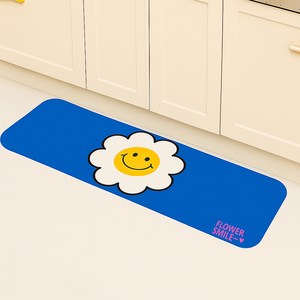 무식이네 스마일 플라워 빨아쓰는 깨지지 않는 규조토 발매트