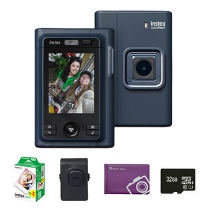인스탁스 미니 리플레이 플러스 듀얼 카메라 미드나잇 블루 + 필름 20p + 케이스 블랙 + 32GB 메모리 카드 + 오리진 미니앨범 랜덤발송 세트