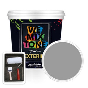 WEMIXTONE 외부용 EXTERIOR 페인트 3L + 붓 + 로울러 + 트레이 세트, WMT0021P01(페인트), 1개