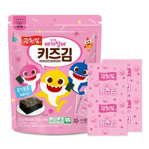 광천김 자연나라 오가닉 핑크퐁 줄줄이 키즈김 24p, 36g, 1개