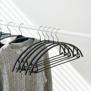 샤바스 논슬립 어깨뿔방지 옷걸이, 블랙, 100개