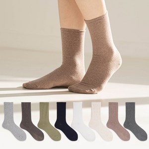 삭스팩토리 여성용 패션 무지 장목 양말 8켤레 세트