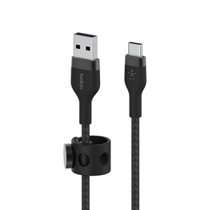 벨킨 프로 플렉스 USB A-C타입 고속 충전 케이블 CAB010bt1M, 블랙, 1m, 1개