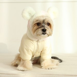 이츠독 강아지 솜사탕 베어 소프트 패딩, 옐로우, M, 1개