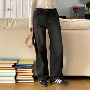 니썸 여성용 롱/숏 투게더 워싱 세미 와이드 데님 팬츠