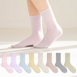 삭스팩토리 여성용 패션 무지 장목 양말 8켤레 세트