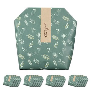 플라워가든 기프트백 + 띠스티커 스티커 20p + 봉투 20p 대, 그린, 1세트