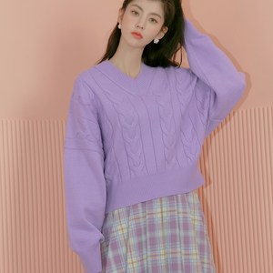 제로스트릿 여성용 트위스트 브이넥 니트