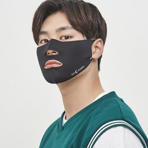 썬마스킨 프리미엄 자외선 차단 야외활동 마스크 오픈스타일, L, 블랙, 1개