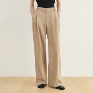 시티브리즈 여성용 링클 프리 베이직 원 턱 와이드 히든 밴딩 슬랙스 CTG3PT02