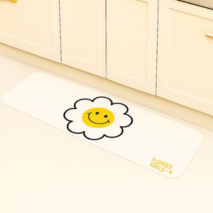 무식이네 스마일 플라워 빨아쓰는 깨지지 않는 규조토 발매트