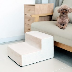 딩동펫 반려동물 콤비 배색 논슬립 계단, 2단(50 x 40..., 크림베이지, 1개