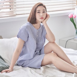 디에스도씨 여성용 냉감 엠보 반팔 잠옷 상하의 세트