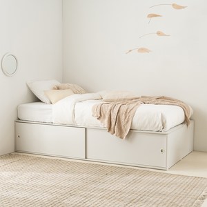 리바트 코코니 수납형 단품 침대 프레임, 시폼 화이트, 슈퍼싱글