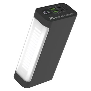 밸류엠 LED 랜턴겸용 PD 65W 초고속충전 보조배터리 30000mAh + CtoC 60W, 그레이, VM-PA30BLT