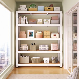 비마이엑스 철제 앵글 다용도 5단 선반, 화이트, 1200 x 350 x 1800 mm