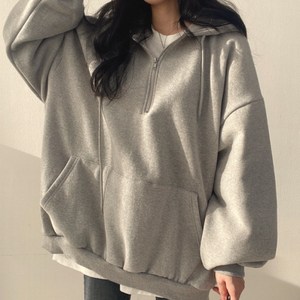피어니스트 오버핏 후드 지퍼 맨투맨