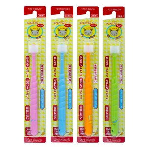 포포탄 아동용 360도 유아 칫솔 키즈단계, 오렌지, 그린, 핑..., 1개입, 4개