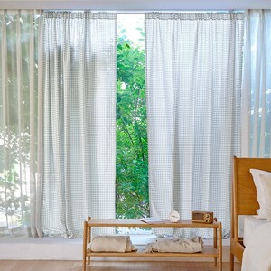 심플럭스 코코체크 가리개 커튼 긴창형