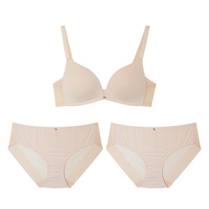 원더브라 스킨팔레트 V넥 노와이어 브라1+팬티2 세트 WIZ021