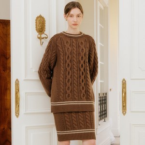 룩캐스트 여성용 HANI WOOL CABLE TOP KNIT
