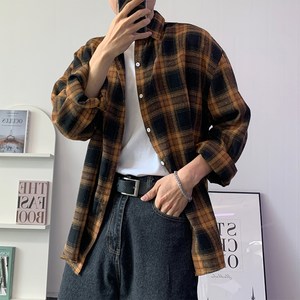 콘피아르 남성용 데일리 오버핏 체크 셔츠 TC6311