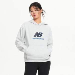 뉴발란스 여성용 에센셜 오버핏 빅로고 후드티 NBN0F1V222