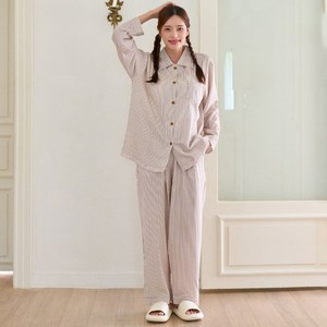 글램공감 커플용 위켄드 긴팔 투피스 잠옷 상의 하의