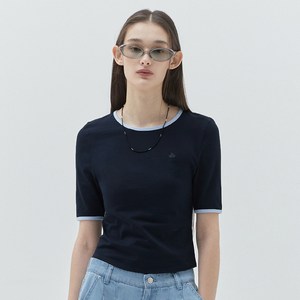 키르시 여성용 플레인 슬림핏 링거 티셔츠