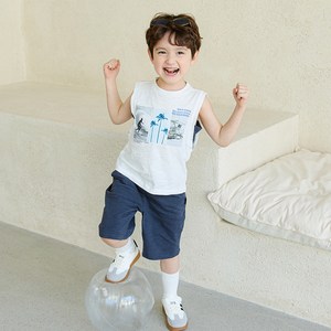 올리반 남아용 핫썸머 쿨브리즈 배색 상하의 세트